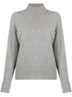 Theory свитер с высоким воротником и декоративной строчкой