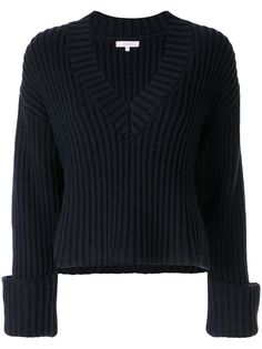 Venroy джемпер в рубчик V-образным вырезом