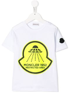Moncler Kids футболка с принтом Restricted Area