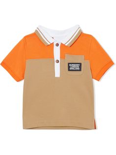 Burberry Kids рубашка-поло в стиле колор-блок