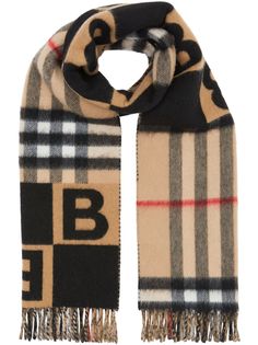 Burberry шарф с принтом Check and B