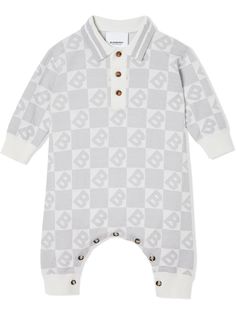 Burberry Kids трикотажный ромпер с узором