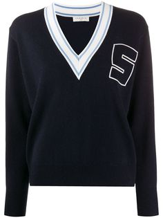 Sandro Paris джемпер с V-образным вырезом и логотипом