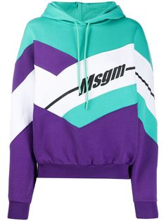 MSGM толстовка в стиле колор-блок с капюшоном