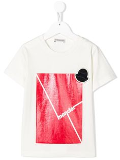 Moncler Kids футболка с круглым вырезом и логотипом