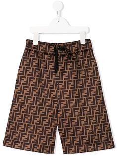Fendi Kids бермуды с логотипом FF