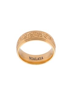 Nialaya Jewelry кольцо с декоративной гравировкой