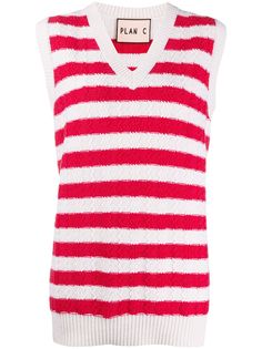 Plan C полосатый жилет фактурной вязки