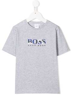 Boss Kids футболка с камуфляжным логотипом