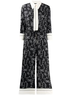 Elisabetta Franchi укороченный комбинезон с принтом