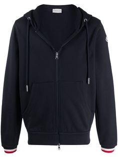 Moncler худи на молнии с отделкой в полоску