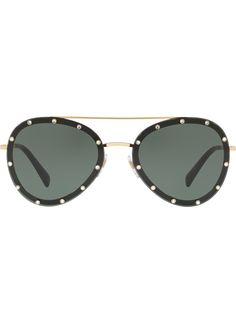 Valentino Eyewear солнцезащитные очки-авиаторы с кристаллами