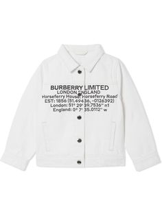 Burberry Kids джинсовая куртка с принтом