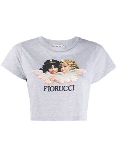Fiorucci укороченная футболка Vintage Angels