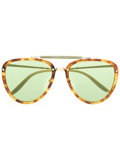 Gucci Eyewear солнцезащитные очки-авиаторы черепаховой расцветки