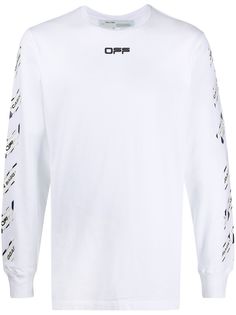 Off-White футболка с длинными рукавами и принтом