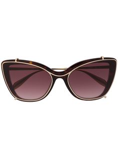 Alexander McQueen Eyewear солнцезащитные очки в оправе кошачий глаз черепаховой расцветки