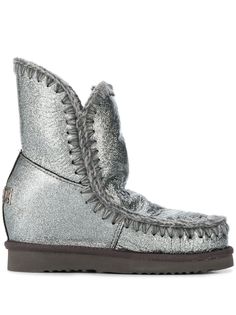 Mou ботинки Eskimo на танкетке с эффектом металлик