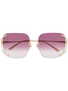 Gucci Eyewear квадратные солнцезащитные очки без оправы