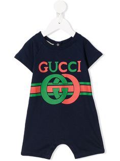 Gucci Kids ромпер с принтом Interlocking G