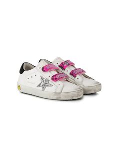 Golden Goose Kids кроссовки на липучках с блестками