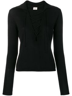 Saint Laurent блузка со шнуровкой