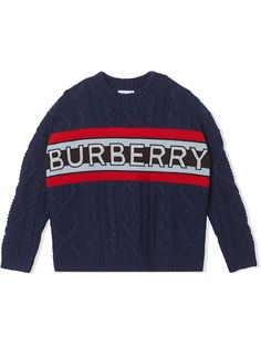 Burberry Kids свитер фактурной вязки с логотипом