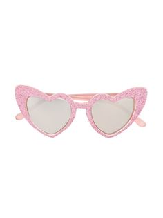 Monnalisa солнцезащитные очки с оправой в форме сердца и блестками