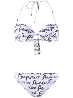 Emporio Armani бикини на косточках с принтом логотипа