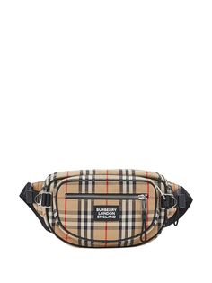 Burberry поясная сумка среднего размера в клетку Vintage Check