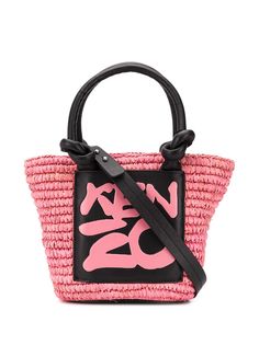 Kenzo маленькая соломенная сумка-тоут с логотипом