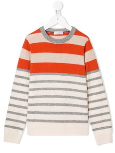 Brunello Cucinelli Kids трикотажный джемпер в полоску