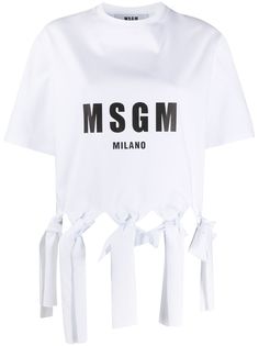 MSGM футболка с узлом на подоле