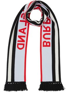 Burberry кашемировый шарф в полоску Icon Stripe с логотипом