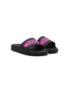 Moschino Kids шлепанцы с логотипом