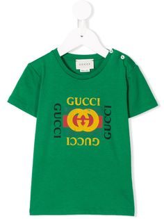 Gucci Kids футболка с принтом логотипа