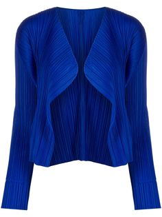 Pleats Please Issey Miyake кардиган с плиссировкой и длинными рукавами