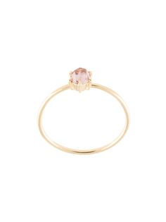 Natalie Marie Tiny Rose Cut Ring with Peach Zircon