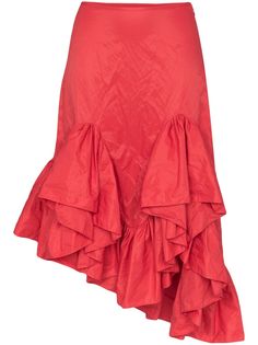 MarquesAlmeida юбка миди асимметричного кроя с оборками Marquesalmeida