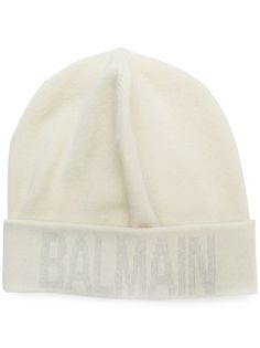 Balmain logo beanie hat