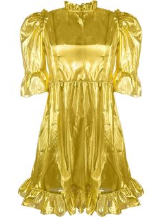 Batsheva платье с эффектом металлик и оборками
