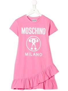 Moschino Kids платье-футболка с оборками на подоле
