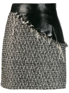 Almaz твидовая мини-юбка с контрастной вставкой