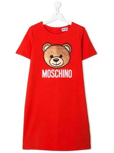 Moschino Kids платье-футболка с вышивкой