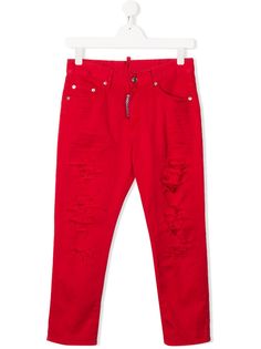 Dsquared2 Kids джинсы кроя слим с эффектом потертости