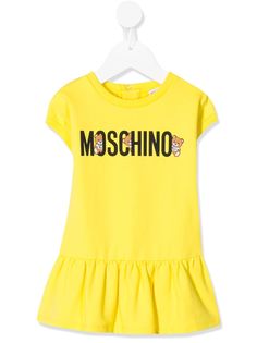 Moschino Kids платье с оборками и логотипом