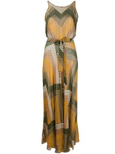 Twin-Set платье макси с узором зигзаг