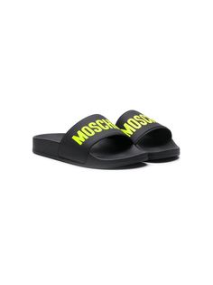 Moschino Kids шлепанцы с логотипом