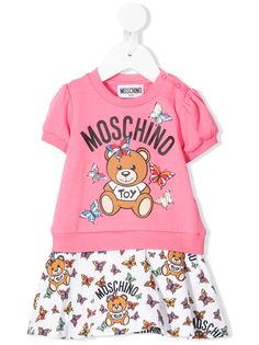 Moschino Kids многослойное платье-футболка