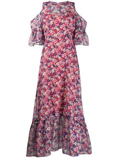 Twin-Set шифоновое платье макси с цветочным принтом